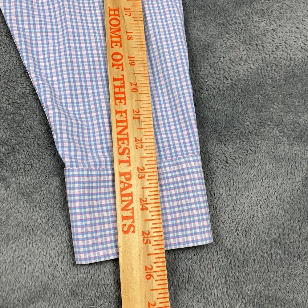 UNTUCKIt Mens XXL Button Down Blue Pink Gingham Check Performance‎ Shirt